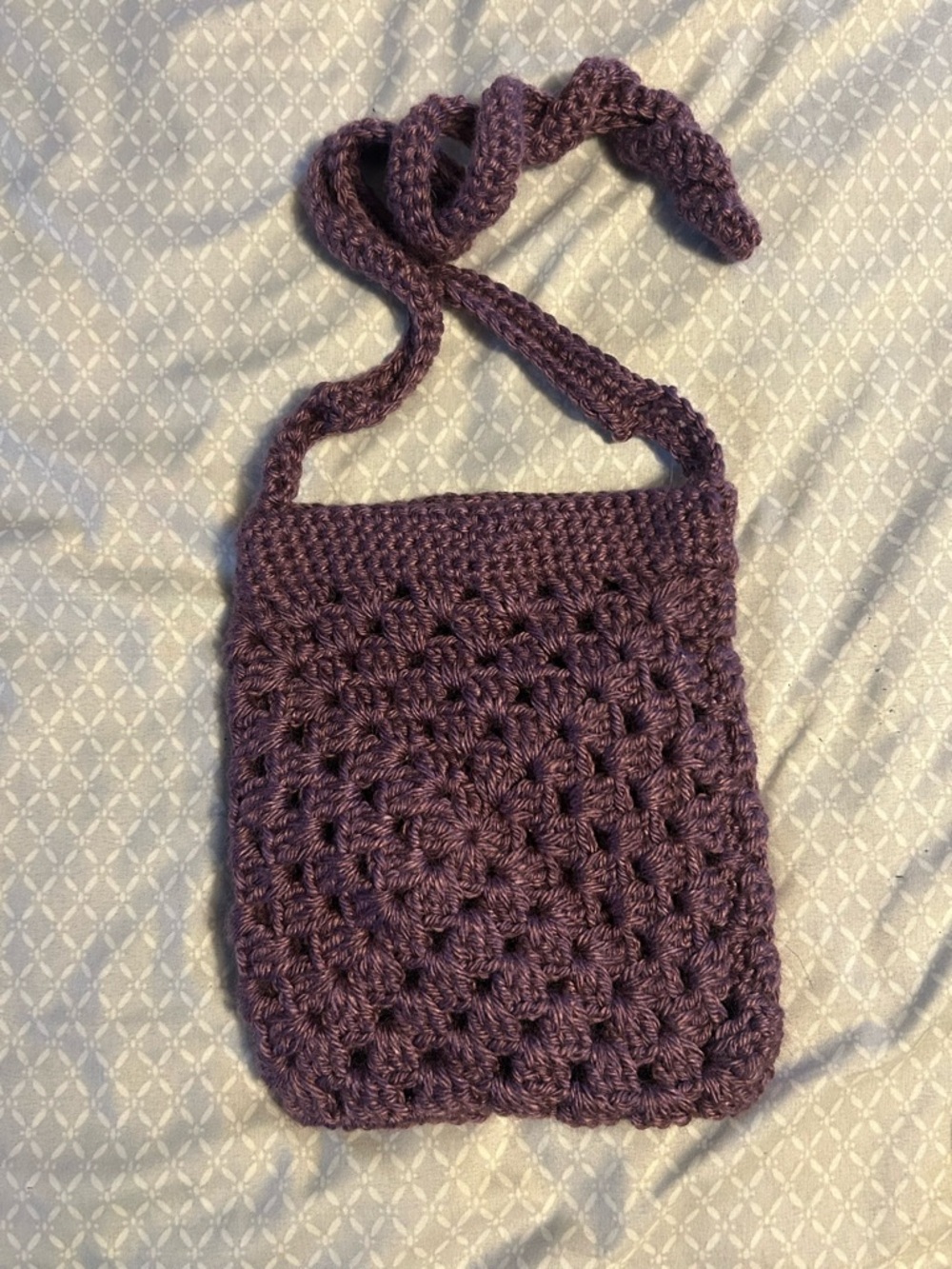 Handcrafted Purple Crochet Crossbody Bag - Women Bags